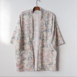 Pixel Floral Kimono Style Cardigan Jacket
